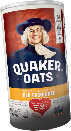 Quaker Oats old-fashioned oats container.